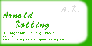 arnold kolling business card